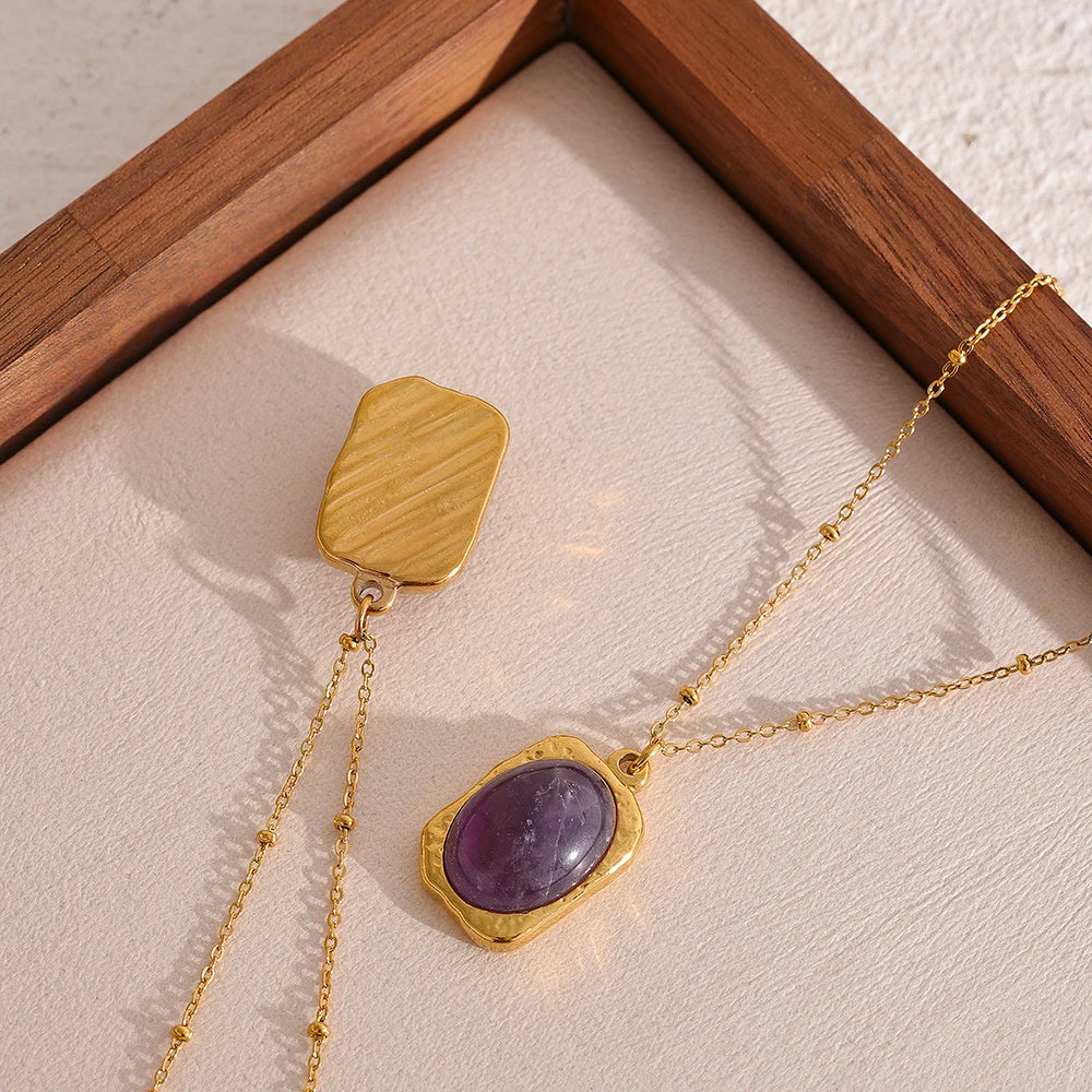 Isalene  Necklaces Aurora Gemstone Pendant Necklace