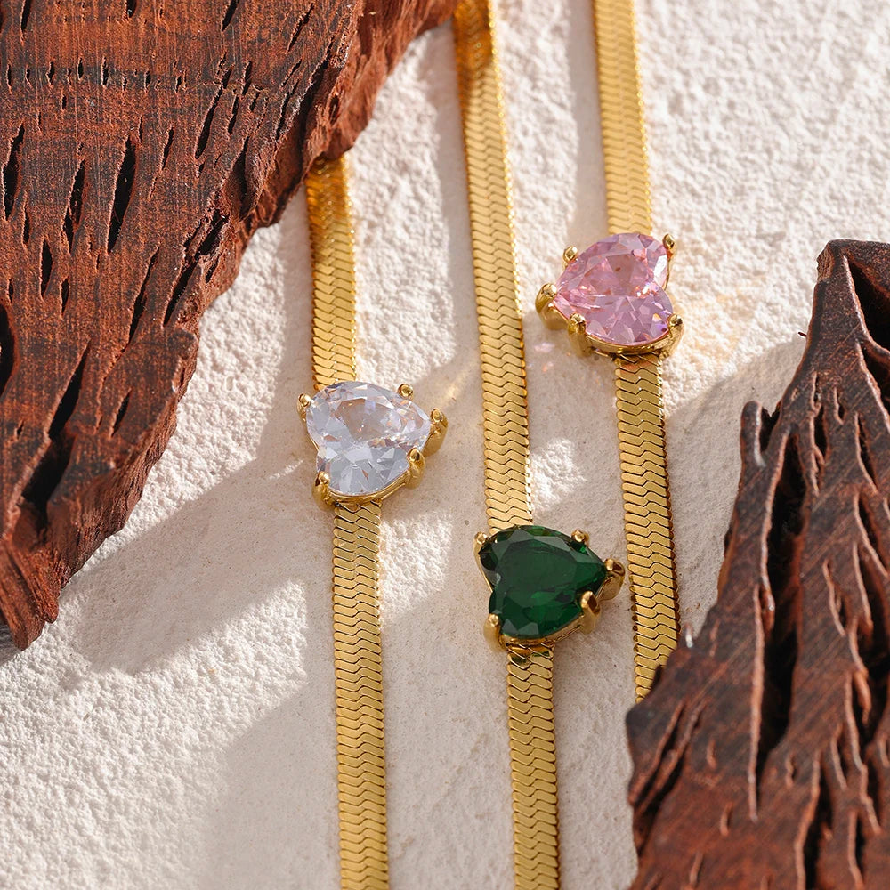 Isalene  Necklaces Aurora Heart Gem Necklace