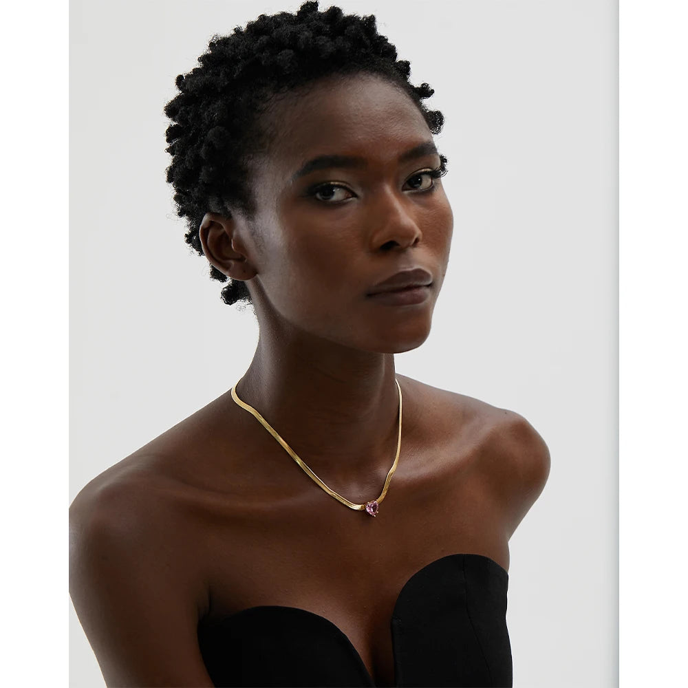 Isalene  Necklaces Aurora Heart Gem Necklace