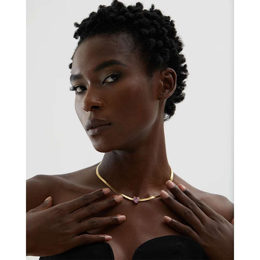 Isalene  Necklaces Aurora Heart Gem Necklace