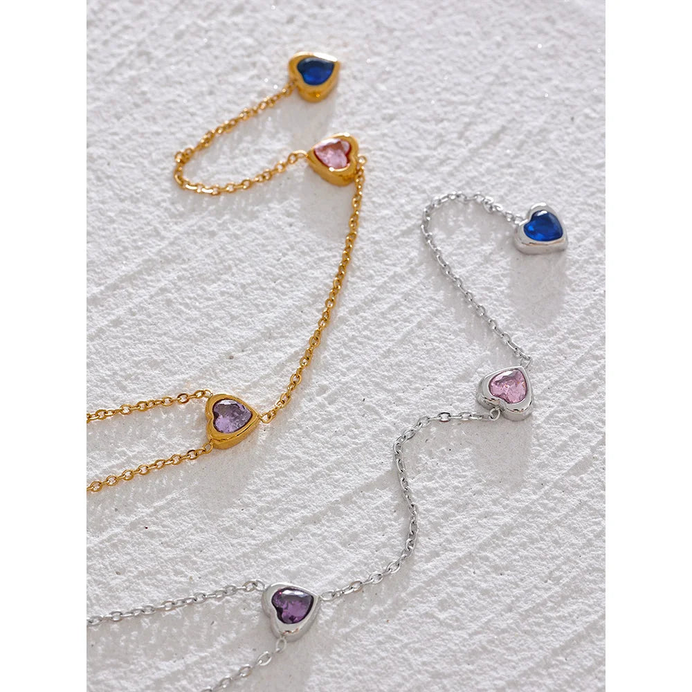 Isalene  Necklaces Aurora Rainbow Heart Necklace