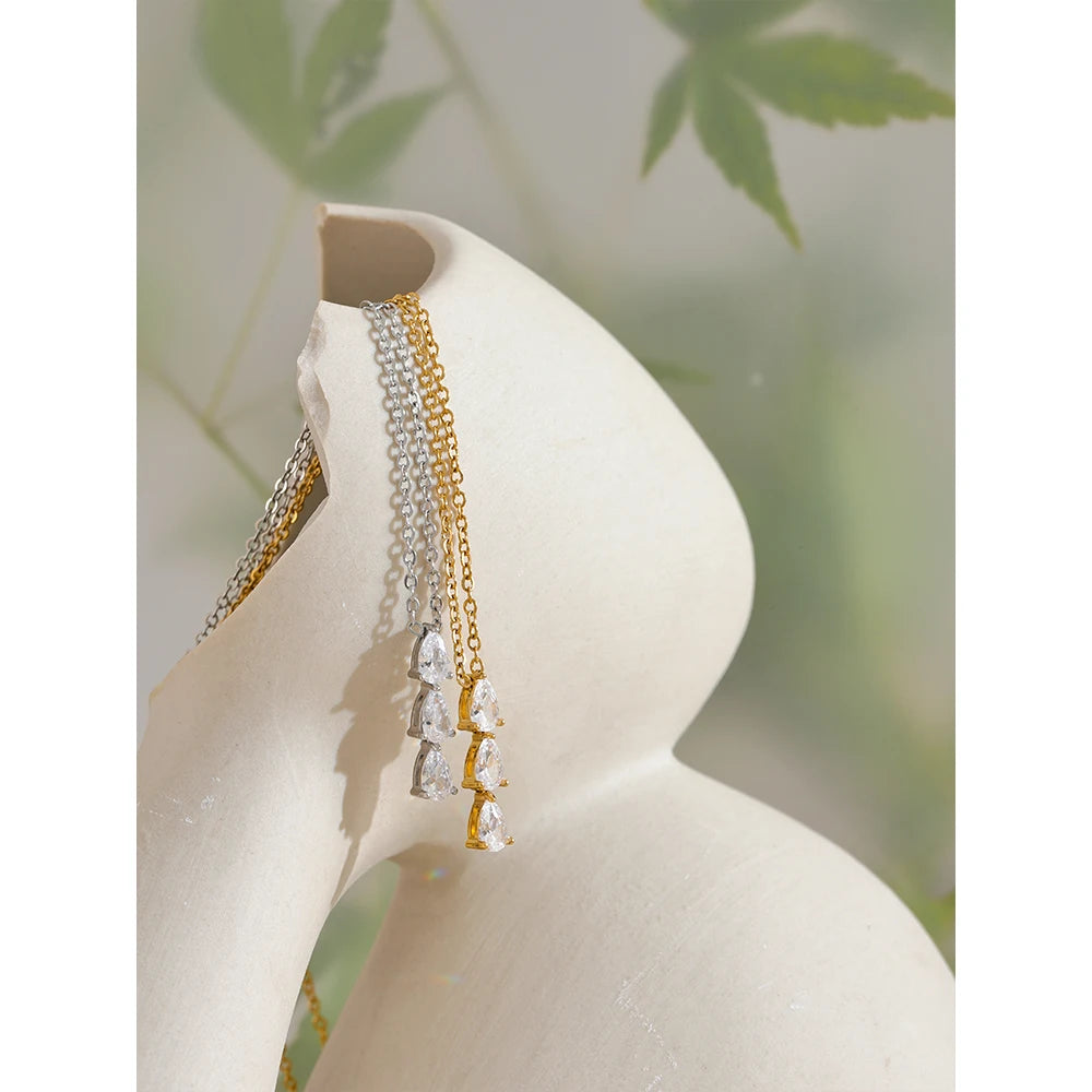 Isalene  Necklaces Aurora Triple Drop Necklace