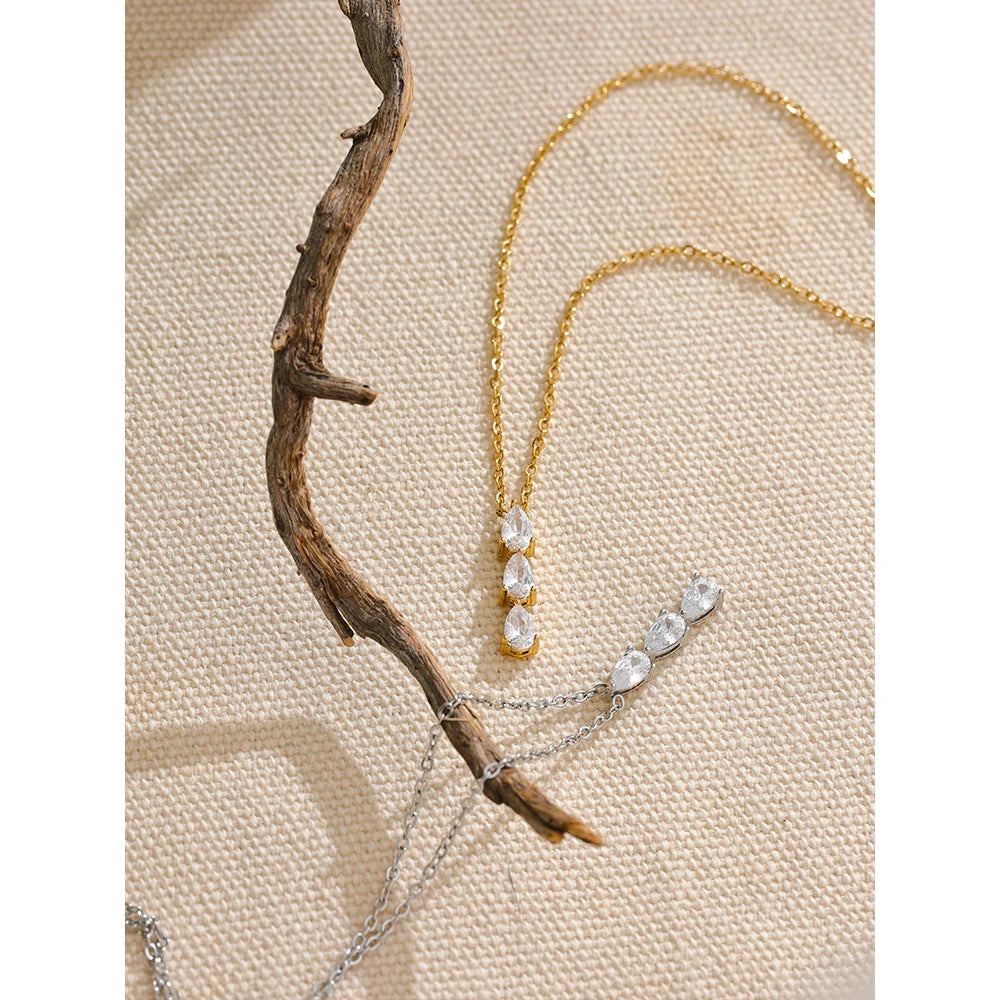 Isalene  Necklaces Aurora Triple Drop Necklace