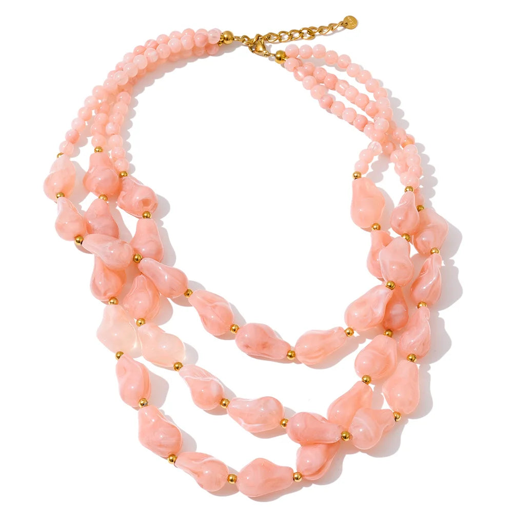 Isalene  Necklaces Blush Pink Seraphina Cascade Necklace