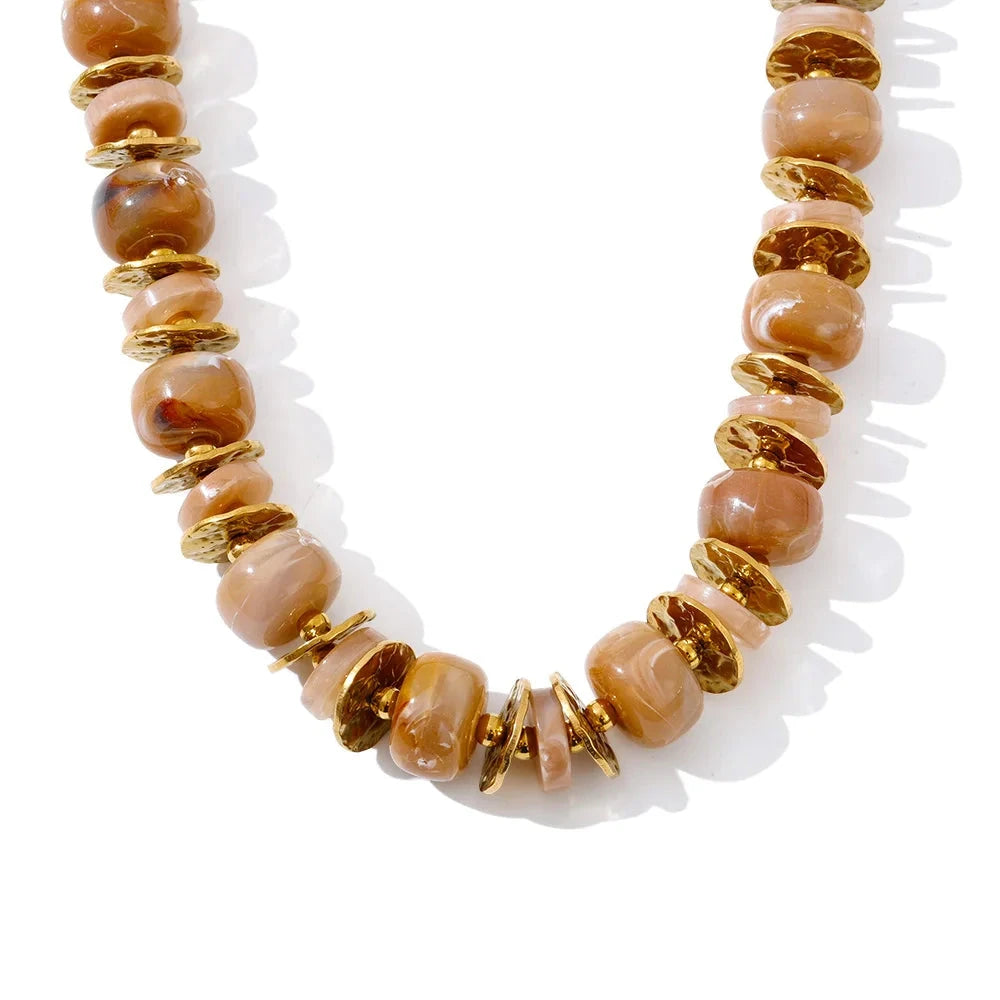 Isalene  Necklaces Brown Mix Luna Gemstone Harmony Necklace