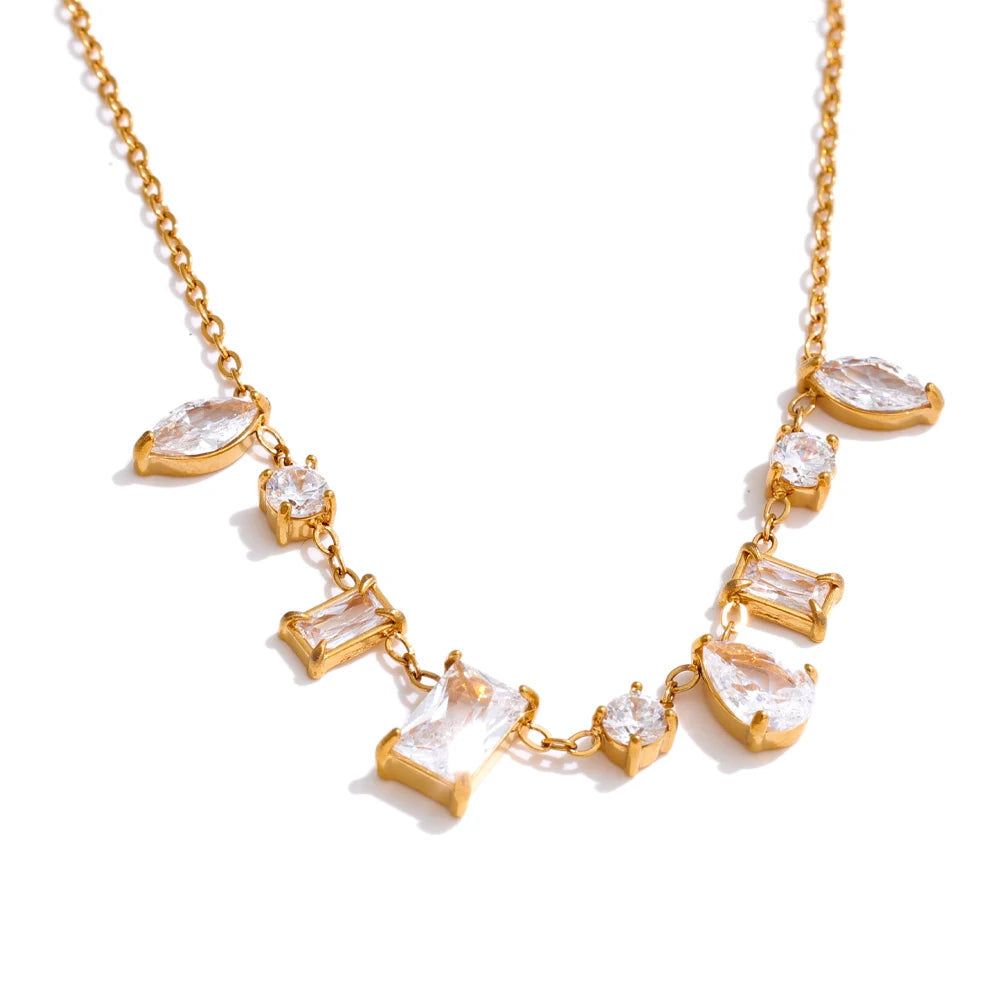 Isalene  Necklaces Clear Crystal Lucienne Crystal Necklace