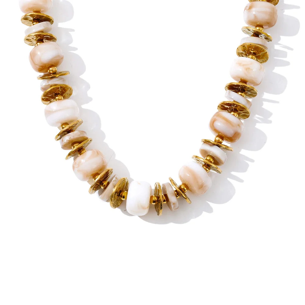 Isalene  Necklaces Cream Mix Luna Gemstone Harmony Necklace
