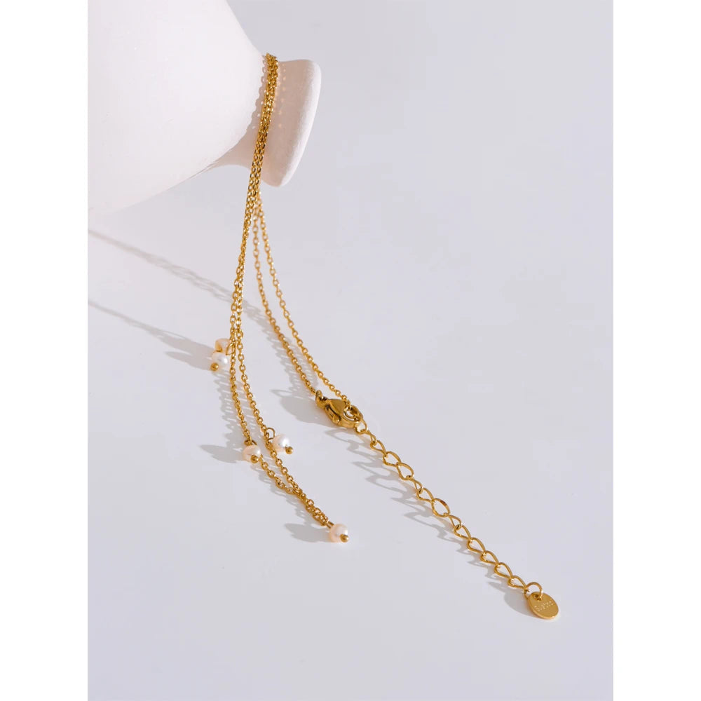 Isalene  Necklaces Dainty Pearl Drop Necklace