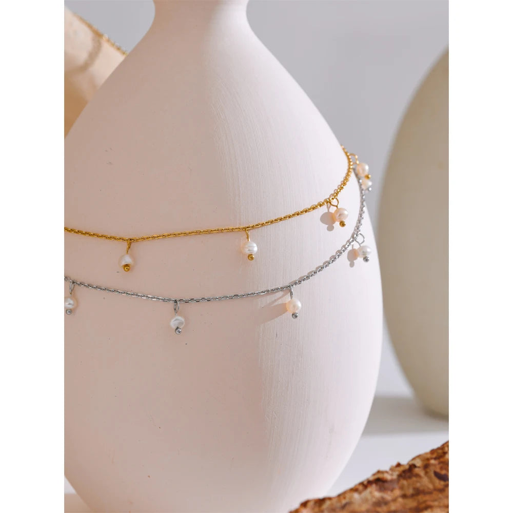 Isalene  Necklaces Dainty Pearl Drop Necklace