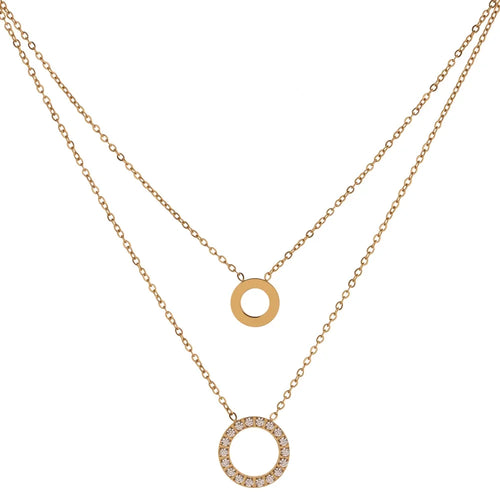 Isalene  Necklaces Gold / Adjustable 16–18 in. Aurora Double Circle Necklace