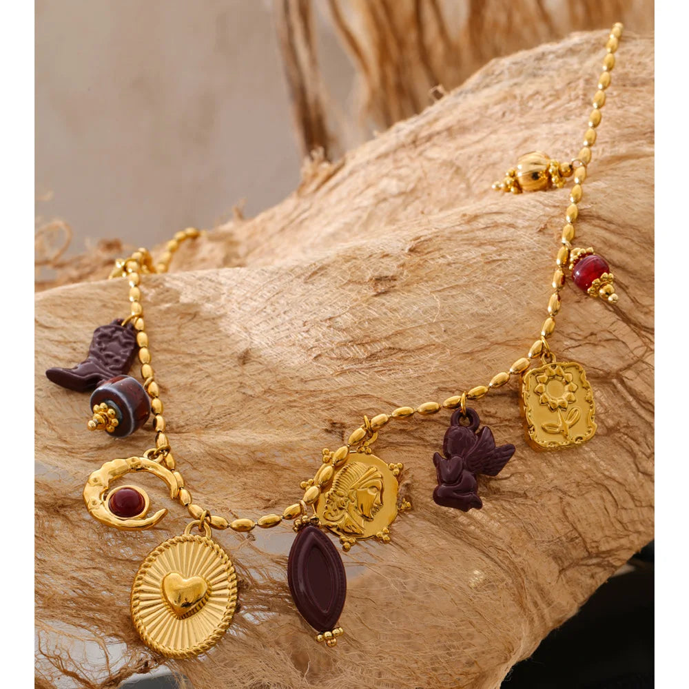 Isalene  Necklaces Gold / Adjustable chain fit — one size Marisol Charm Medallion Necklace