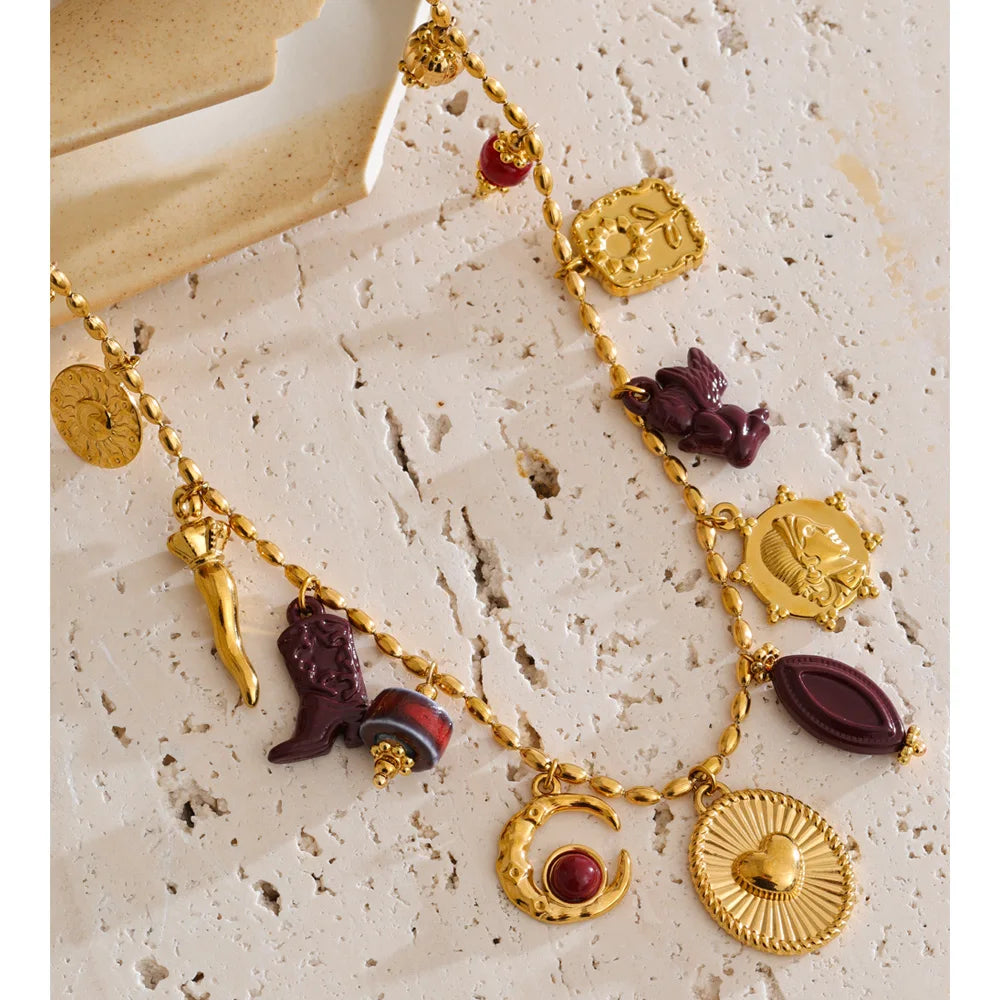 Isalene  Necklaces Gold / Adjustable chain fit — one size Marisol Charm Medallion Necklace