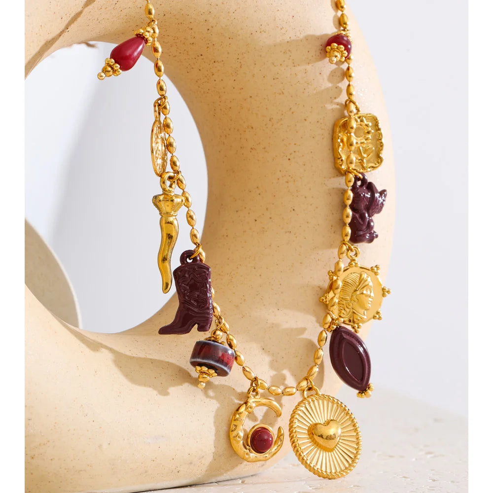 Isalene  Necklaces Gold / Adjustable chain fit — one size Marisol Charm Medallion Necklace