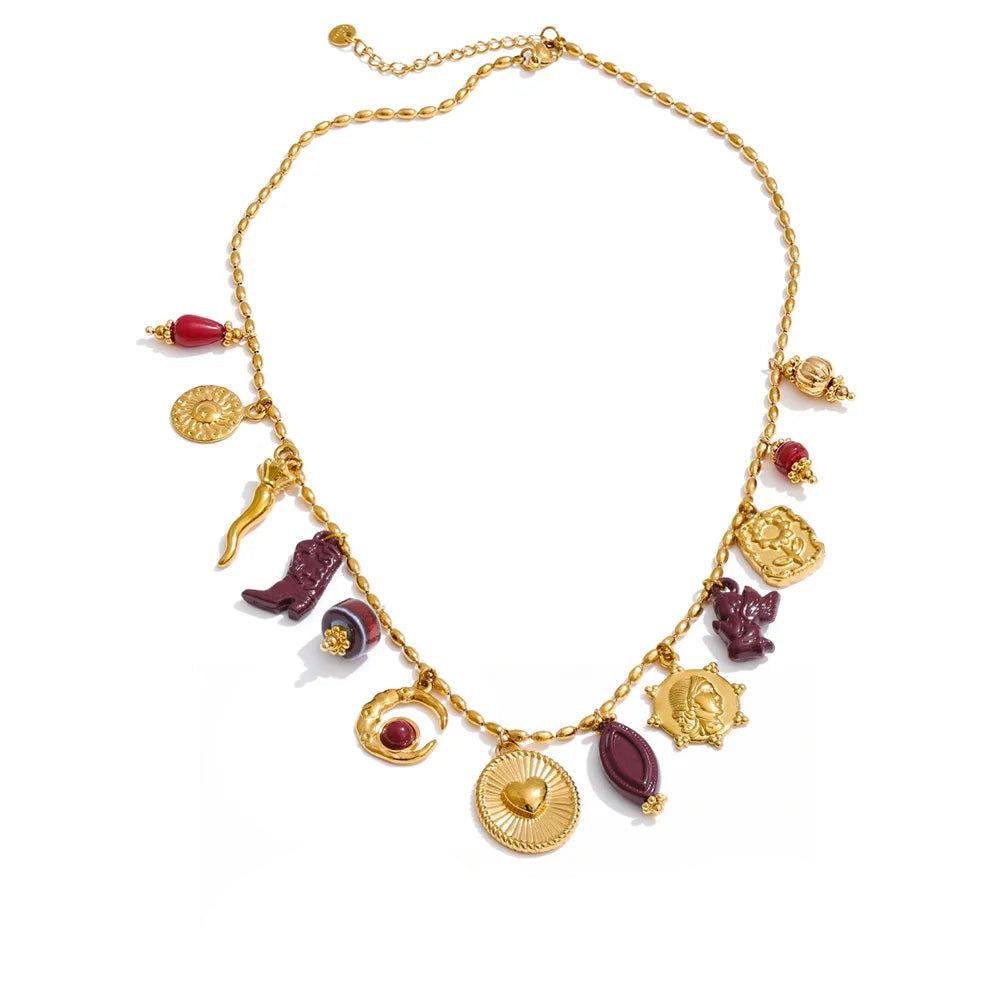 Isalene  Necklaces Gold / Adjustable chain fit — one size Marisol Charm Medallion Necklace