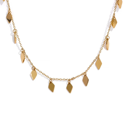 Isalene  Necklaces Gold Aurora Diamond Drop Necklace