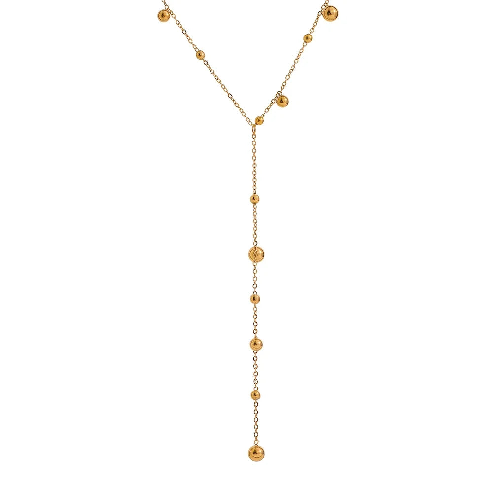Isalene  Necklaces Gold Aurora Drop Lariat Necklace