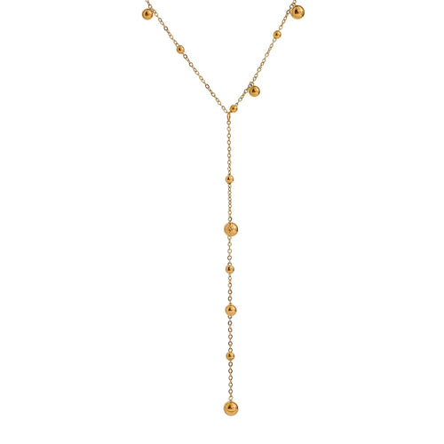 Isalene  Necklaces Gold Aurora Drop Lariat Necklace
