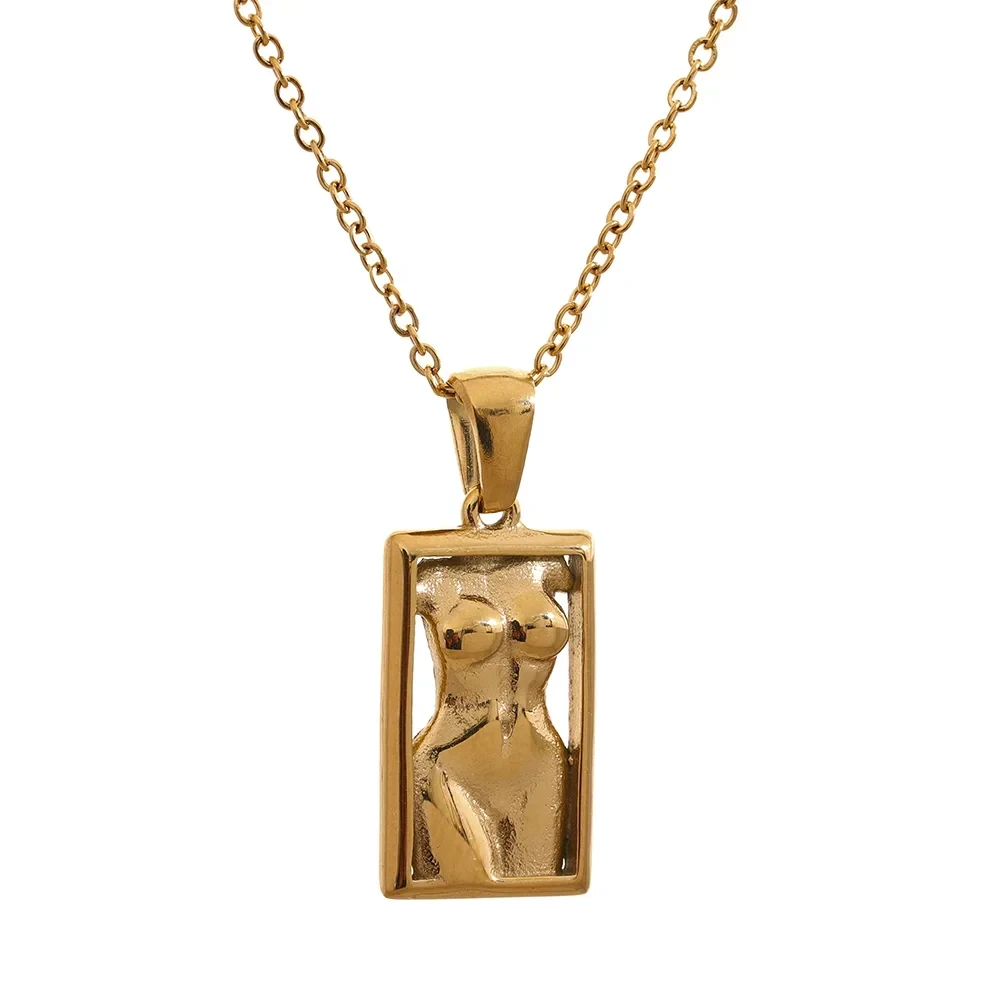 Isalene  Necklaces Gold Aurora Goddess Pendant Necklace