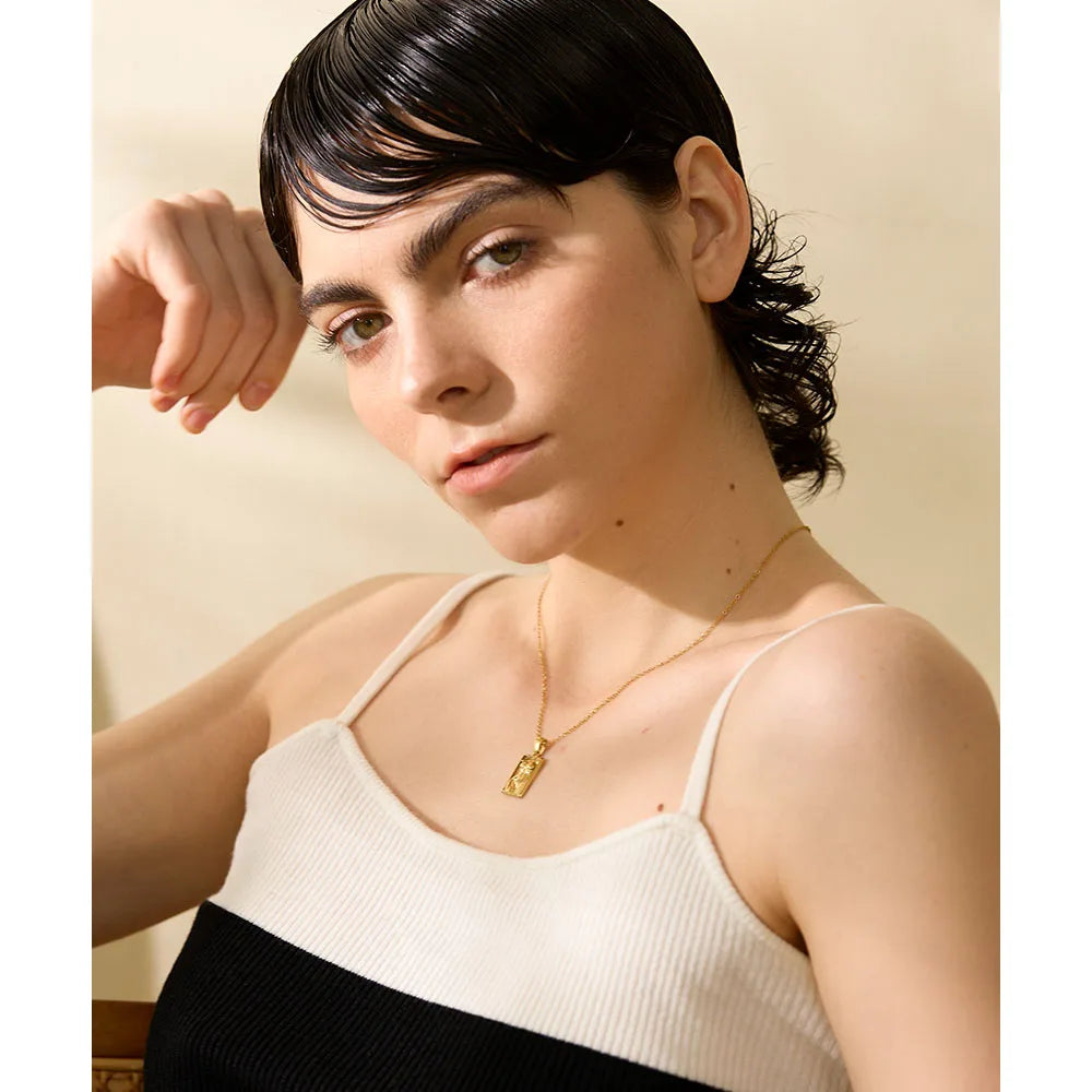 Isalene  Necklaces Gold Aurora Goddess Pendant Necklace