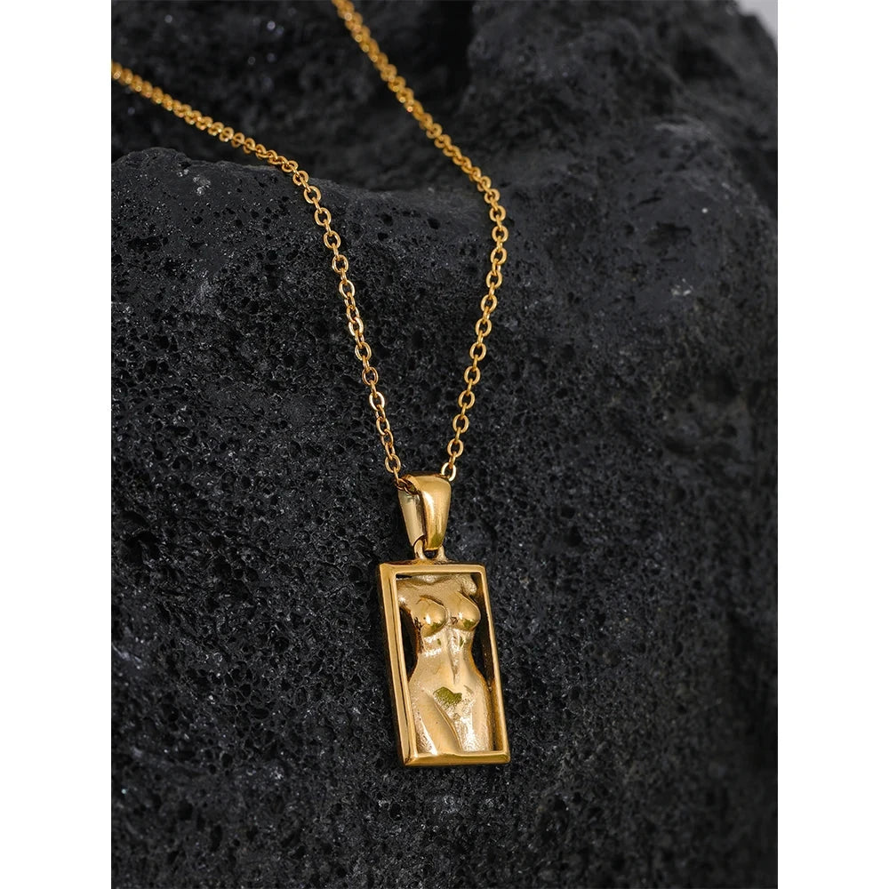 Isalene  Necklaces Gold Aurora Goddess Pendant Necklace