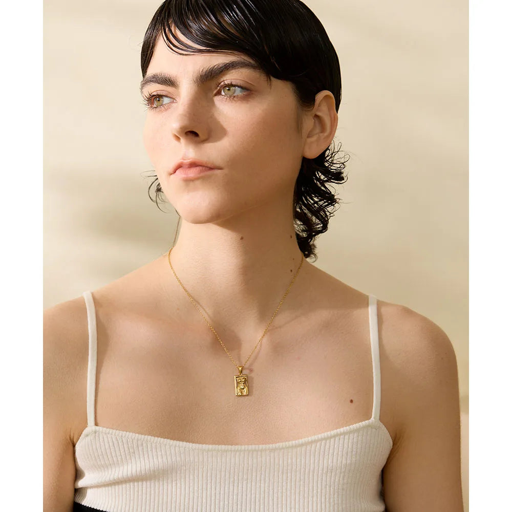 Isalene  Necklaces Gold Aurora Goddess Pendant Necklace