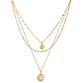 Isalene  Necklaces Gold Aurora Layered Medallion Necklace