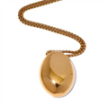 Isalene  Necklaces Gold Aurora Oval Pendant Necklace
