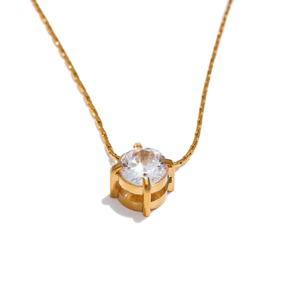 Isalene  Necklaces Gold Aurora Solitaire Pendant Necklace