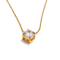 Isalene  Necklaces Gold Aurora Solitaire Pendant Necklace