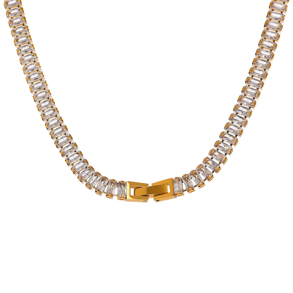 Isalene  Necklaces Gold Aurora Tennis Necklace