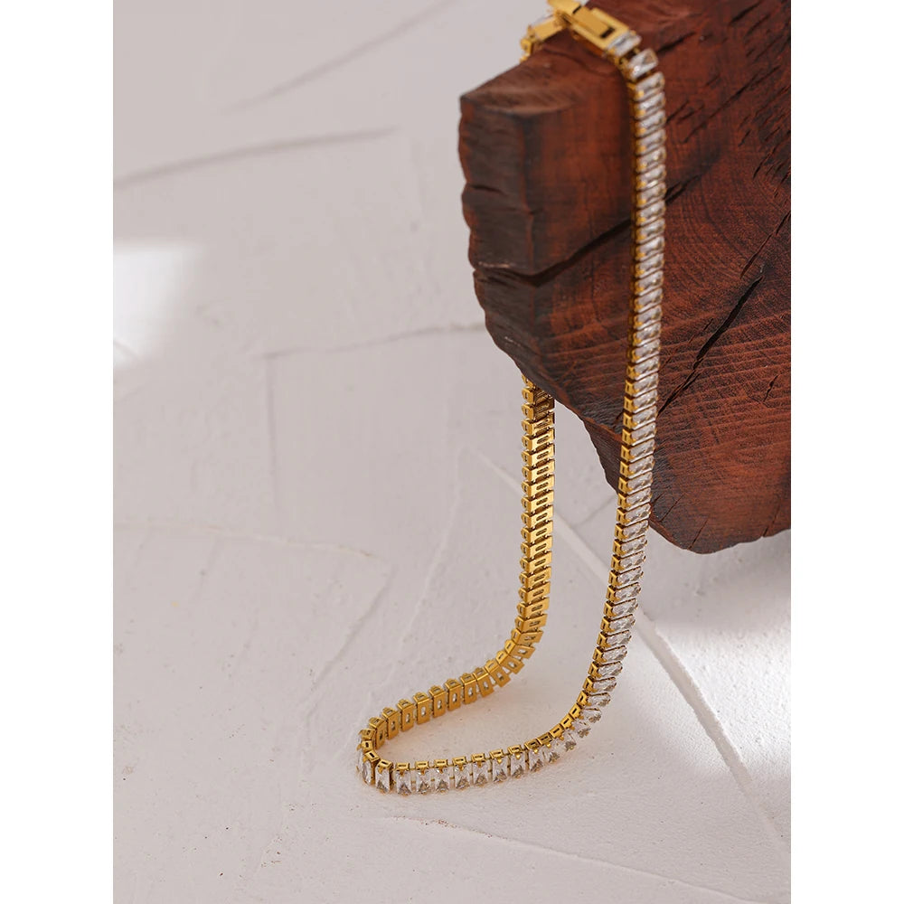 Isalene  Necklaces Gold Aurora Tennis Necklace