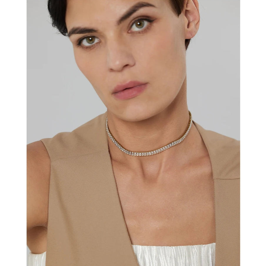 Isalene  Necklaces Gold Aurora Tennis Necklace