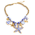 Isalene  Necklaces Gold Azure Coast Charm Necklace