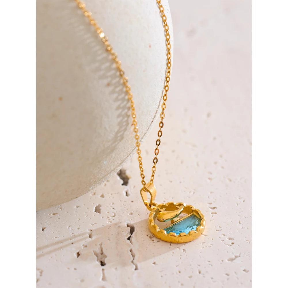 Isalene  Necklaces Gold Azure Whale Pendant Necklace