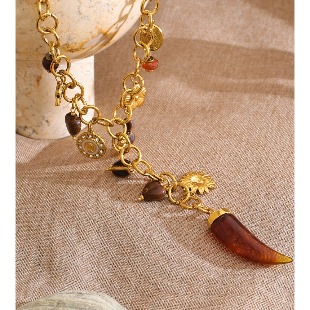 Isalene  Necklaces Gold Calista Charm Necklace