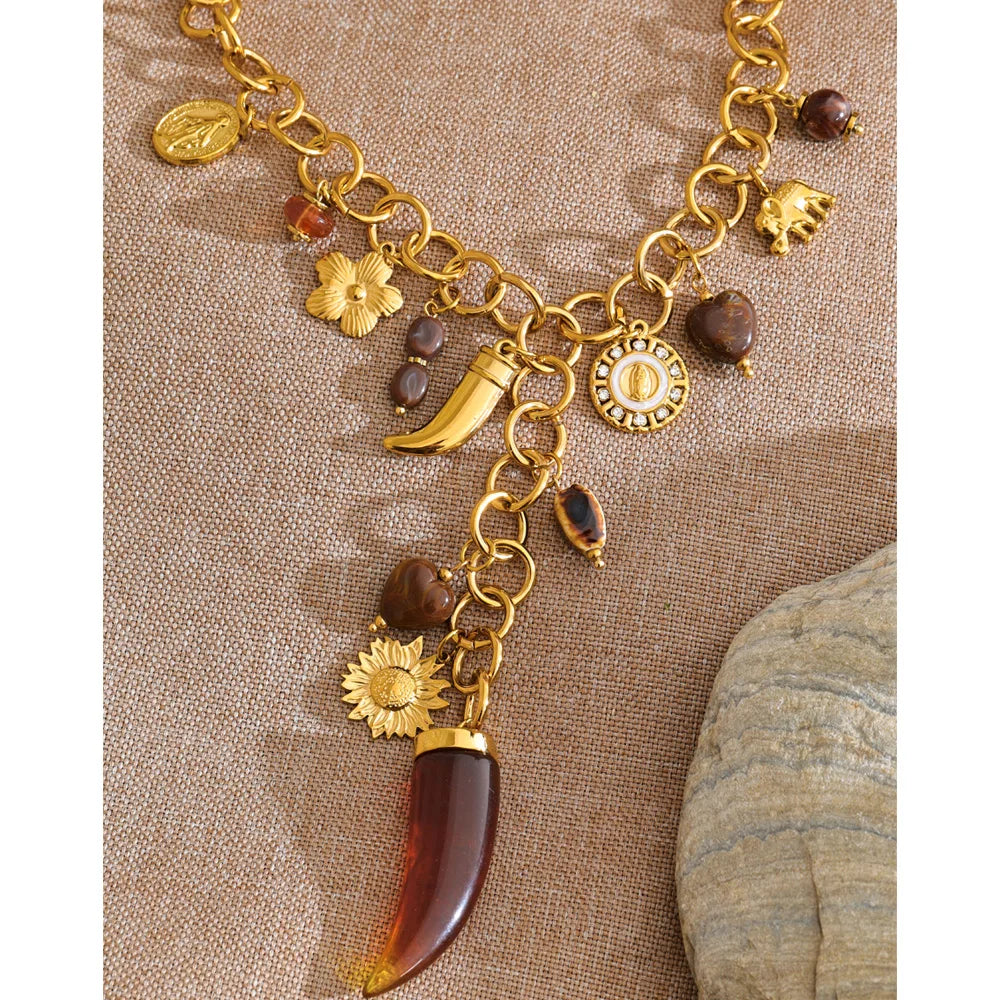 Isalene  Necklaces Gold Calista Charm Necklace