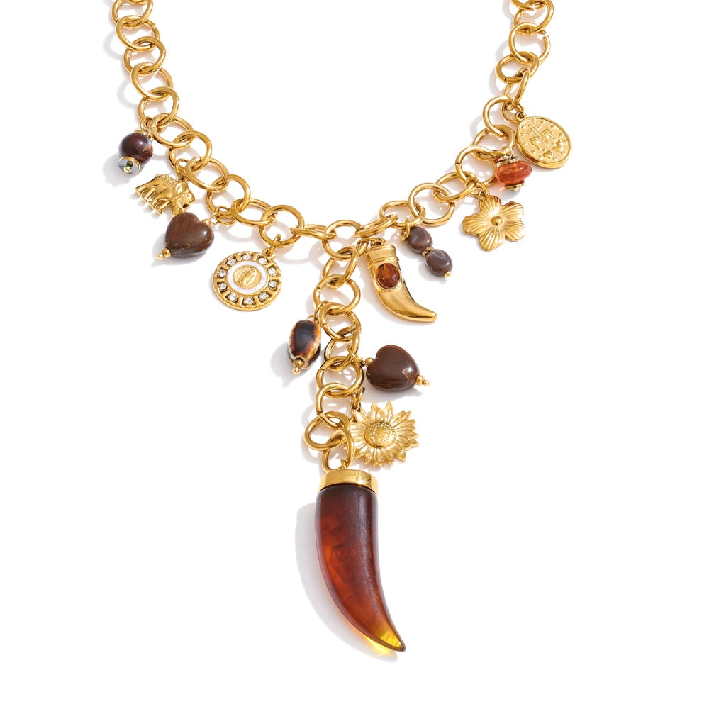 Isalene  Necklaces Gold Calista Charm Necklace