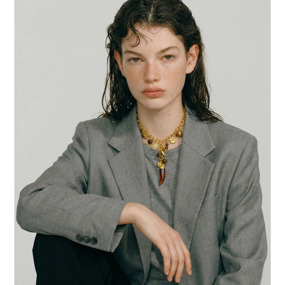 Isalene  Necklaces Gold Calista Charm Necklace