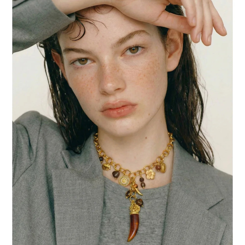 Isalene  Necklaces Gold Calista Charm Necklace