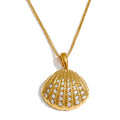 Isalene  Necklaces Gold Caspia Shell Necklace