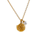 Isalene  Necklaces Gold Celeste Seashell Pearl Necklace