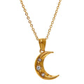 Isalene  Necklaces Gold Celestia Moon Necklace