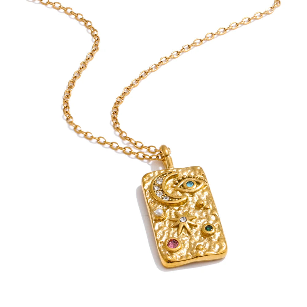 Isalene  Necklaces Gold Celestia Talisman Necklace