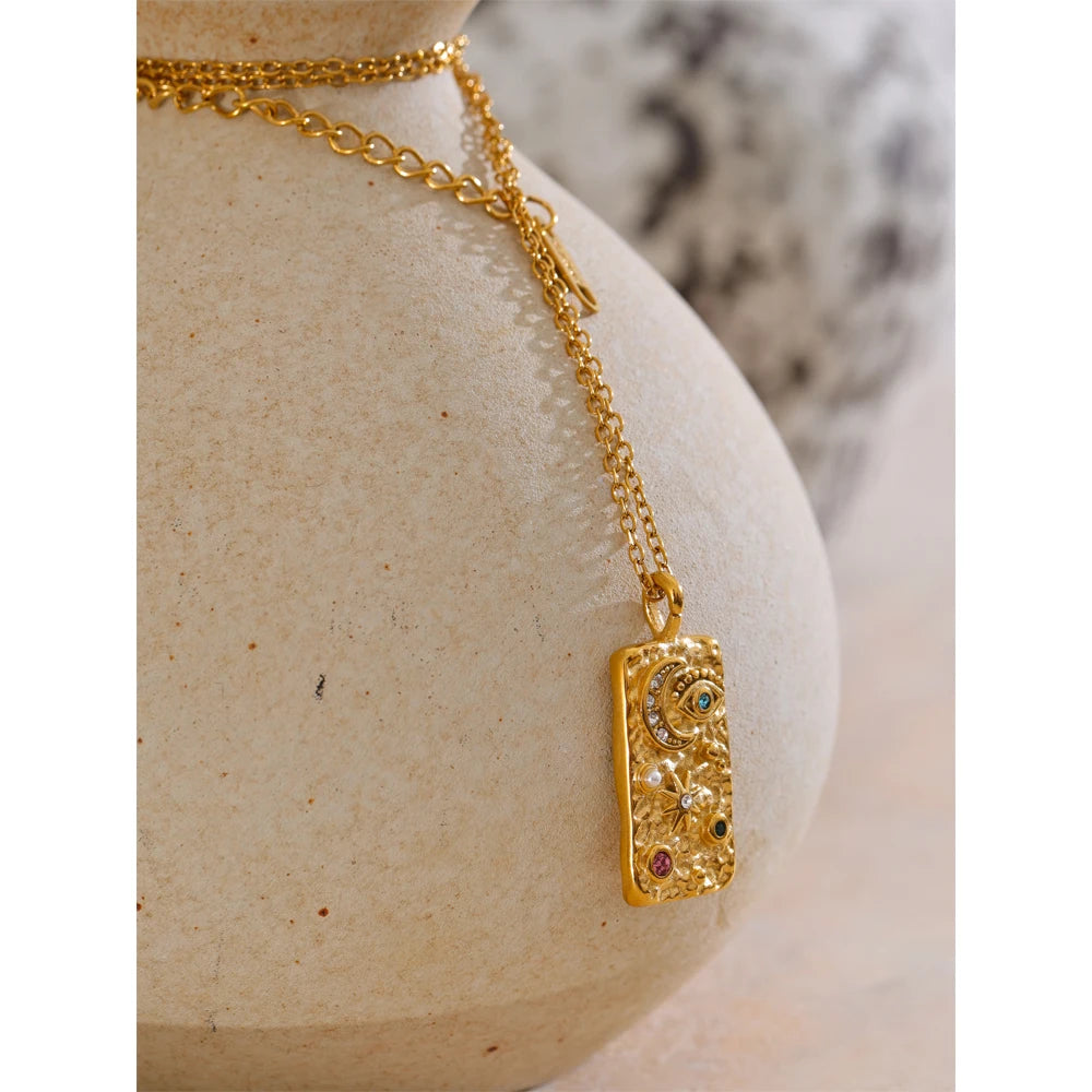 Isalene  Necklaces Gold Celestia Talisman Necklace