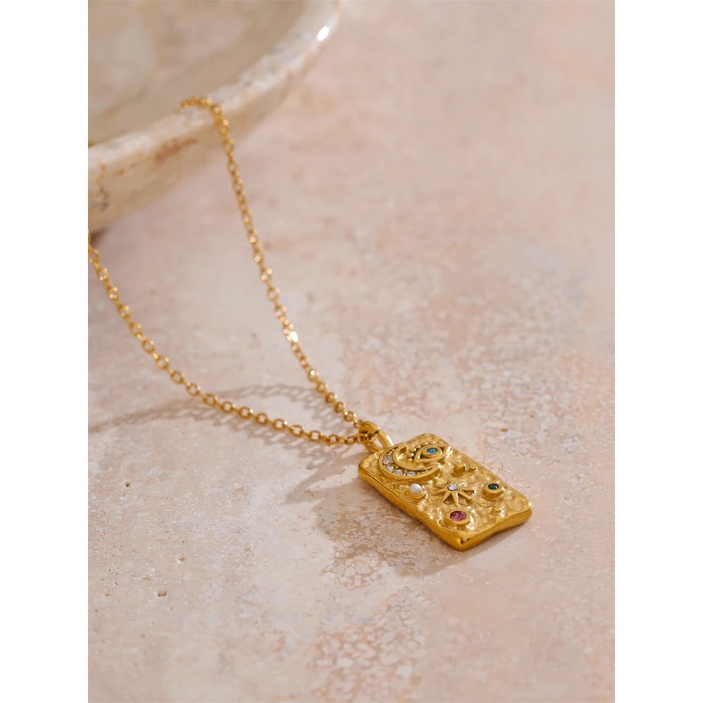 Isalene  Necklaces Gold Celestia Talisman Necklace