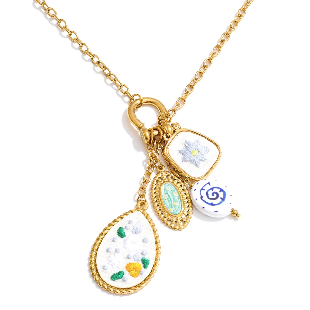 Isalene  Necklaces Gold Eloria Garden Charm Necklace