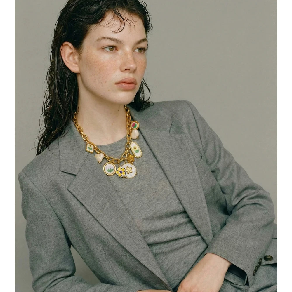 Isalene  Necklaces Gold Florielle Garden Charm Necklace