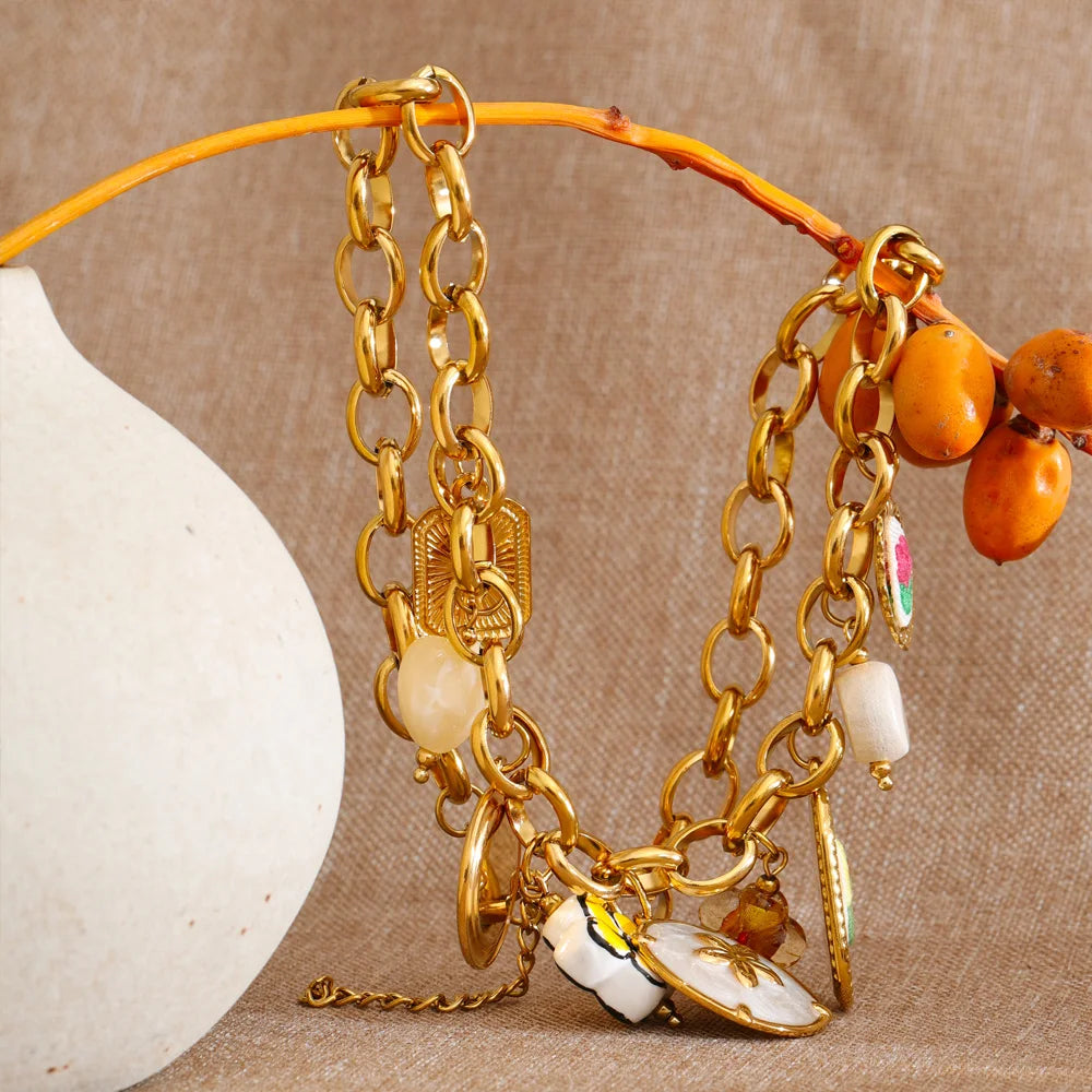 Isalene  Necklaces Gold Florielle Garden Charm Necklace