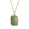 Isalene  Necklaces Gold / Green Aurora Gemstone Pendant Necklace