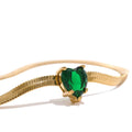 Isalene  Necklaces Gold / Green Aurora Heart Gem Necklace